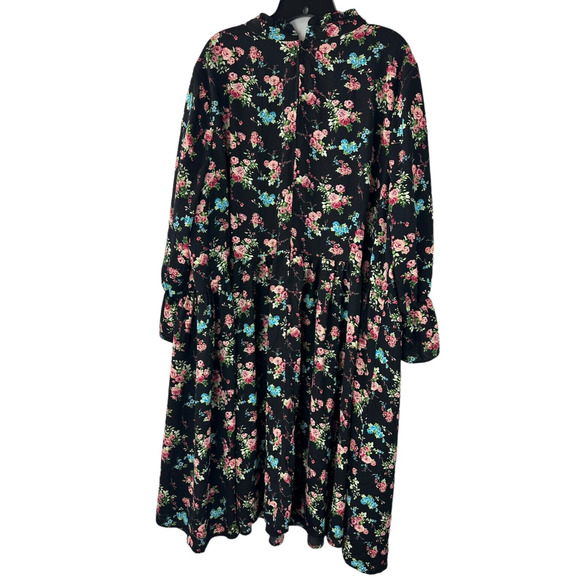 Modcloth Floral Print Mock Neck LS Dress Women's Plus Size 4X *Belt NOT Included - Picture 4 of 12